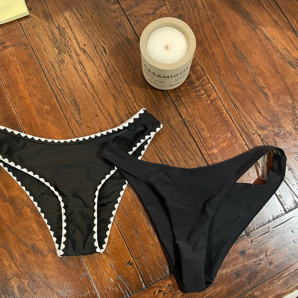 Brand new 2 black bathing suit bottoms size sml